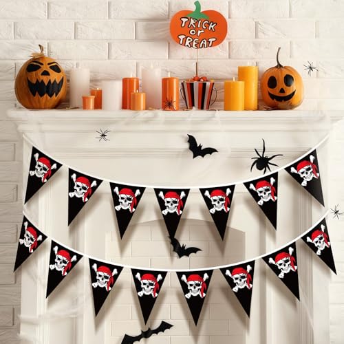 Pirate Party Banner Flags Set - 98ft 90 Pcs Halloween & Themed Decorations