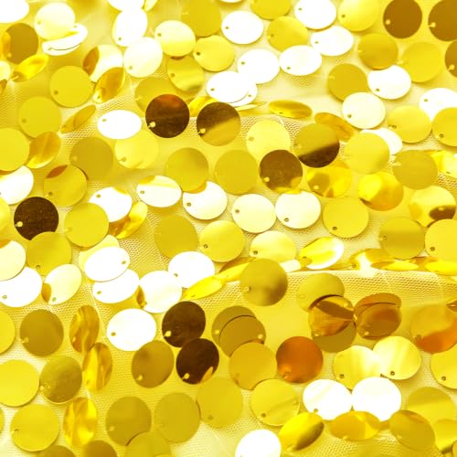 Golden Yellow Sequin Table Runner Set - 3 Pack 12 x 108 Inch for Wedding Party