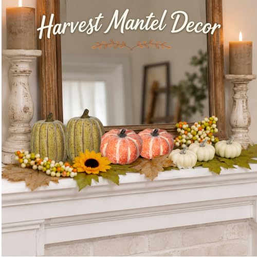 Autumn Decor Set - 15 PCS Artificial Pumpkin Fall & Thanksgiving Decor