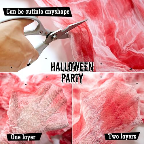 Halloween Red Creepy Cloth 200x80 Inches Spooky Fabric for Indoor Outdoor Decorations