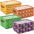 Halloween Storage Baskets - Foldable Canvas Organizer Bins with Handles - 4 Pack