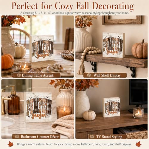 Halloween Fall Pumpkin Wood Sign FALL46 - Autumn Wall Decor for Home