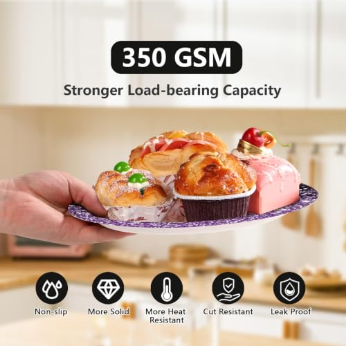 Black Purple Plates - 96Pcs Birthday Party Decorations for Girls, Serves 24, Glitter Gradient with Star Accents