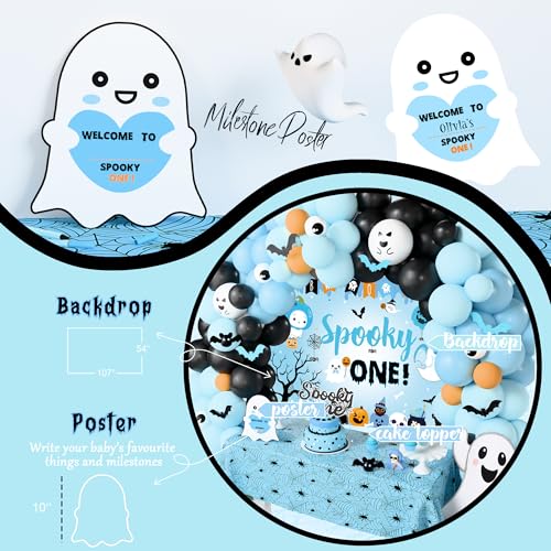 First Birthday Halloween Party Decorations Set for Boys - Balloons Banners & Backdrop