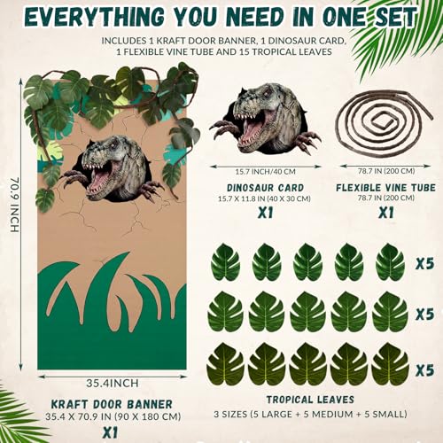 Dinosaur Door Cover Banner Set for Party & Classroom Decoration