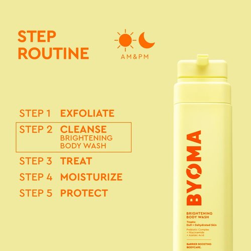 BYOMA Brightening Body Wash - Creamy Formula with Niacinamide & Azelaic Acid for Dull, Dehydrated Skin - Brightens & Evens Tone - Skin Barrier Repair - 16.9 Fl. Oz