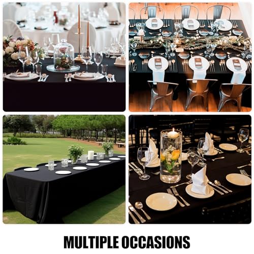 Rectangle Waterproof Tablecloth 60x84 Black - Anti-Scratch Washable Fabric