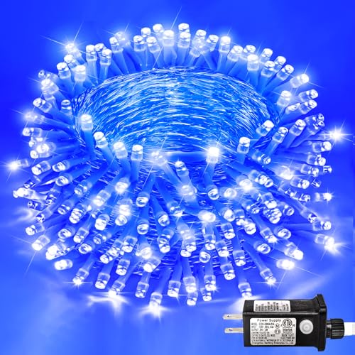 Outdoor Blue 131FT 400 LED String Lights with Extension & 8 Modes