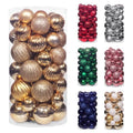 Gold Christmas Ornaments Set - 50 Shatterproof Holiday Tree Decorations