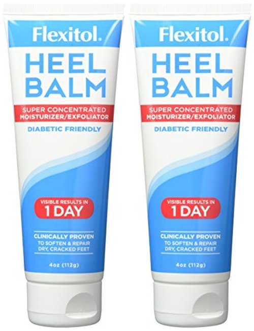 Flexitol Heel Balm 4 Oz Tube (Pack of 2), Rich Moisturizing & Exfoliating Foot Cream. Fast Relief of Rough, Dry & Cracked Skin on Heels/Feet. For Daily Use and Pedicures. Diabetic Safe and Effective