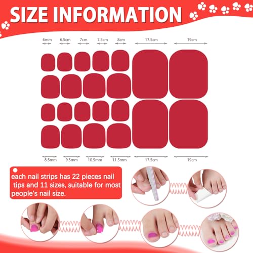 DANNEASY Toe Nail Stickers Kit 7 - 20 Sheets Solid Color Nail Wraps for Women