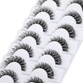 False Eyelashes Wispy Natural C Curl Strip Lashes 13mm Fluffy Cat Eye - 7 Pairs