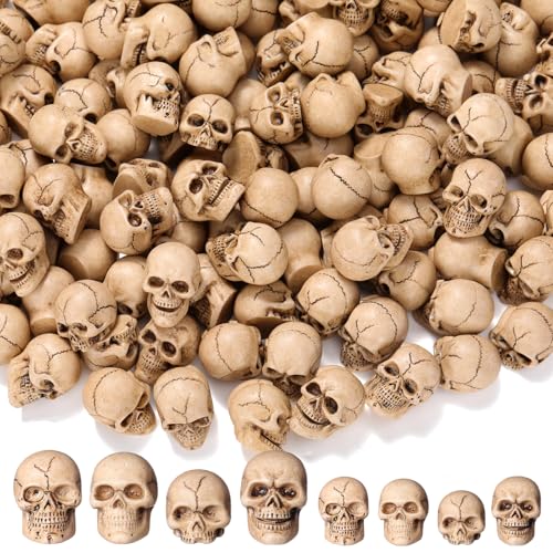 Civaner 160 Pcs Halloween Mini Skull Figurines - Creepy Resin Decorations for Miniature Scenes & Party Decor Variation of THIS listing
