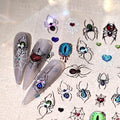 Halloween Spider Nail Stickers - 5D Embossed Spider Web Decals for Nails - Variation Spider-14