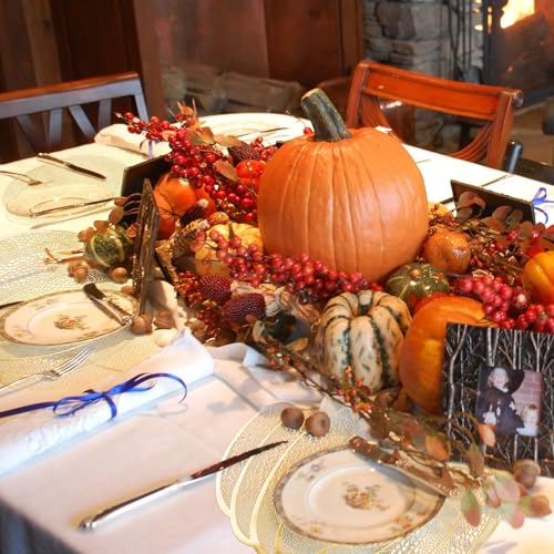 BAHABY 6 Pack Gold Pumpkin Thanksgiving Placemats Fall Table Decor