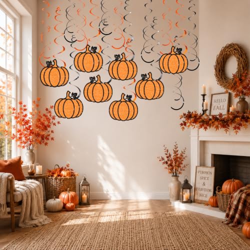 Halloween Pumpkin Hanging Decorations Set - Fall Harvest & Party Decor