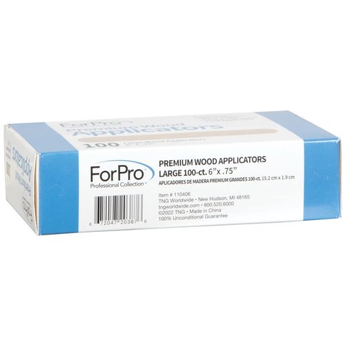 ForPro Professional Collection Premium Wood Applicators, Non-Sterile, Hair Removal Waxing Sticks, Large, 6” L x .75” W, 100-Count (Pack of 6)