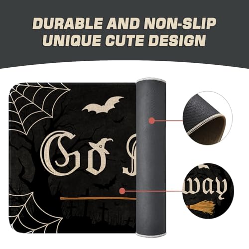 Halloween Haunted Kitchen Rugs Set of 2 - Black Non-Slip Washable Home Decor