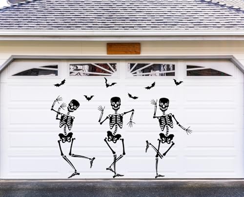 Halloween Skeleton and Bat Magnet Stickers - 31 Pcs Garage Door and Refrigerator Decor