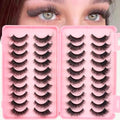 Fluff Cat Eye E-20MM 20 Pairs Mink False Eyelashes Thick Wispy Full Glam
