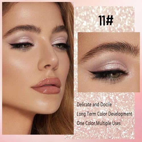 Single Eyeshadow C11 - Light Champagne Glitter for Mature Women & All Eye Colors