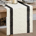 Artoid Mode Black Stripe Woven Rustic Table Runner 12x36 Inch - Durable Home Decor