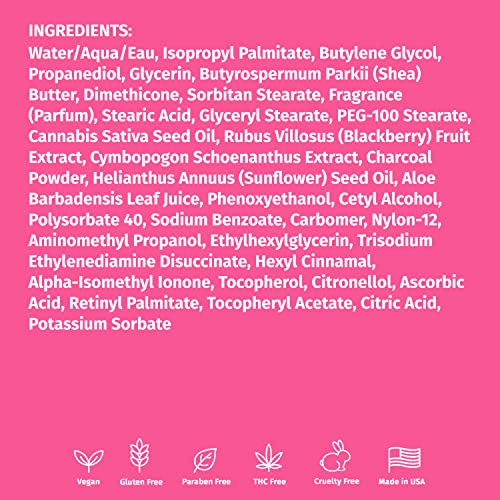 Hempz Blackberry & Lemongrass Herbal Body Moisturizer for Women, 17 Fl. oz. - Moisturizing Lotion with 100% Pure Hemp Seed Oil, Charcoal, Shea Butter - Hydrating Vegan Lotion for Dry Skin