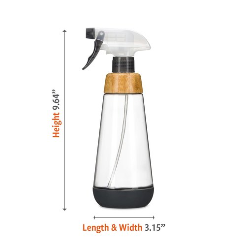Full Circle | Refillable Glass Spray Bottle - Versatile Stream & Mist Options, 16oz Gray, 3 Pack - Eco-Friendly Cleaning & Plant Care