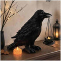 Gothic Crow Candle Holder - Halloween Decor, Resin Raven Statue for Bookshelf & Fireplace