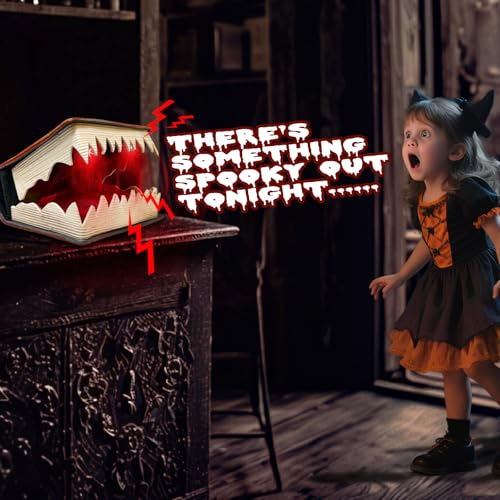 Sound & Motion Activated Halloween Spell Book Decor - Animated Light-Up Prop
