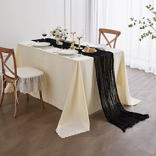 Black Halloween Cheesecloth Table Runner 35x120 Inches - 6 Pack