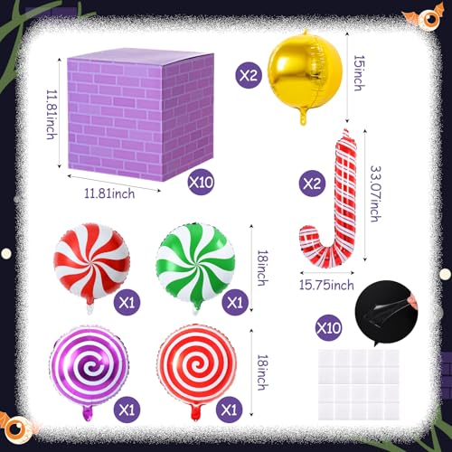 Halloween Candy Trunk Decorations Kit with Balloons & Cardboard Boxes