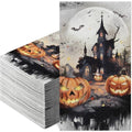 Halloween Guest Napkins 100-Pack - 3-Ply Disposable Pumpkin Castle Design