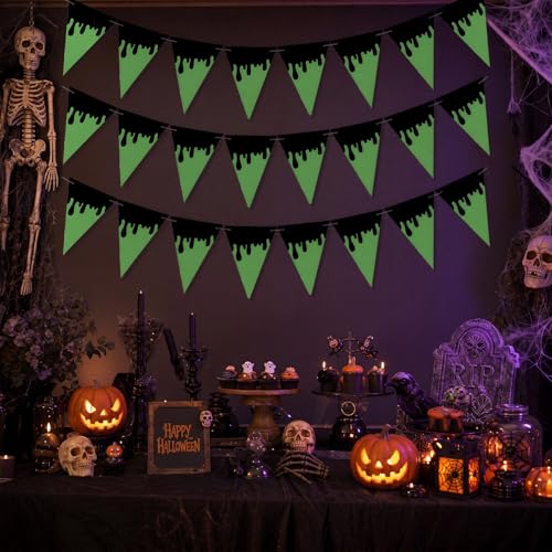 Halloween Ghost Banner Set - Black Liquid Print Party Decorations, 5 Pcs