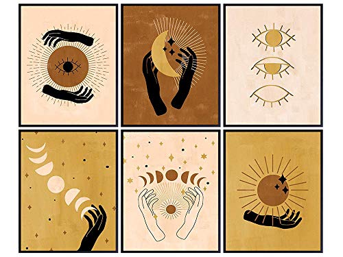 Minimalist Wall Art Prints - Abstract Celestial Line Art for Home & Office Decor