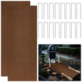 Halloween Graveyard Mound Cover Set - Brown Burlap Haunted Cemetery Decor, 5.9 x 2.3 ft, 2-Pack with Stakes