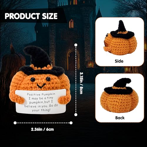Halloween Emotional Support Crochet Pumpkin Sign - Mini Positive Gift for Home & Office - Variation: Pumpkin