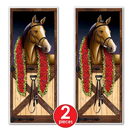 Horse Racing Door Covers - 2 Pack, 6ft x 30in Equestrian Party Decorations - Horse / 2 Pack