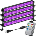 45W LED Black Light Bar with Remote Control - 4 Pack Dimmable & Timer, Fluorescent Party Lighting