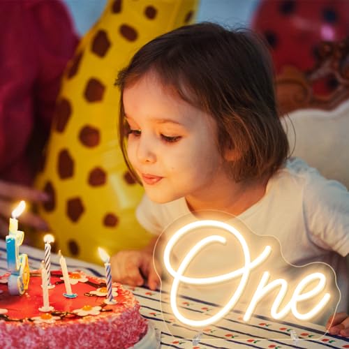 First Birthday Neon Sign LED Light - Warm White Table Decor - Variation of THIS listing