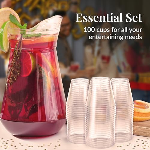 Disposable Shot Glasses 1 oz Plastic - 100 Pack Clear Party Cups - Variation of THIS listing