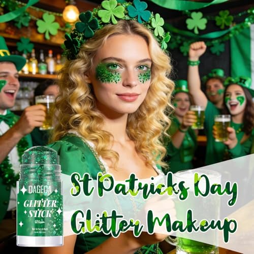 Green Body Glitter Stick for Face Hair & Body Sparkle - Festive Makeup