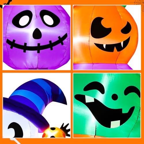 Giant 8.8FT Halloween Inflatable Ghosts and Pumpkins Yard Decor with Lights