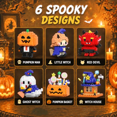 Halloween Advent Calendar 6 Days Mini Building Blocks Set with Figures - Halloween Set 1