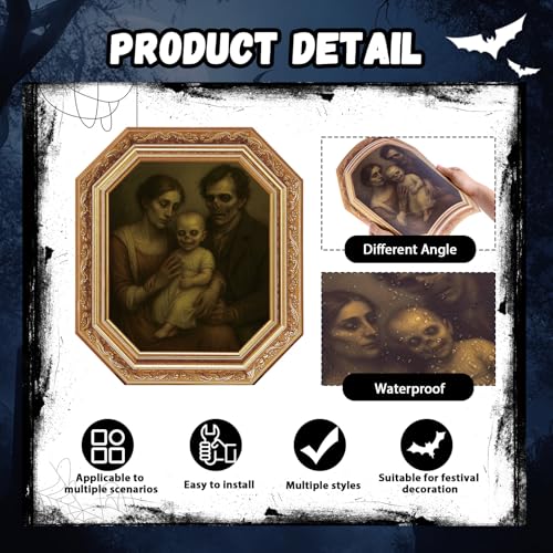 Halloween Wall Decor Set - 10 Creepy Spooky Poster Frames for Indoor Halloween Party