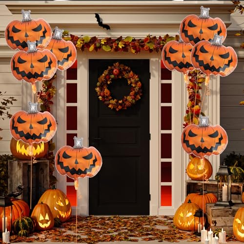 Halloween Pumpkin Balloons - Orange Foil Balloon Kit for Parties & Decorations - 25 Inch, Variation: Orange Pumpkin