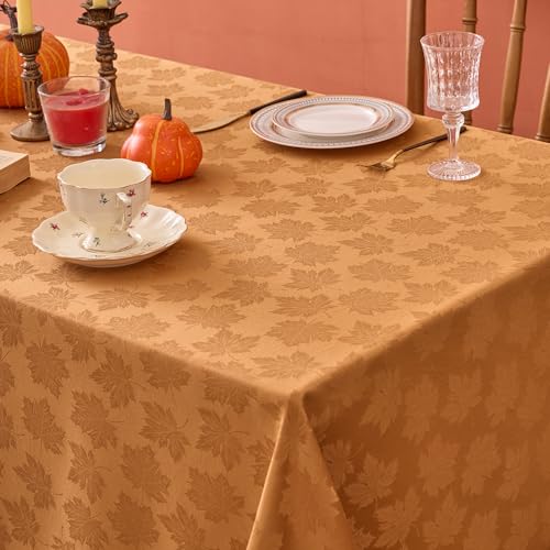 Autumn Fall Tablecloth Rectangle 60x144 Inches - Amber, Thanksgiving Decor