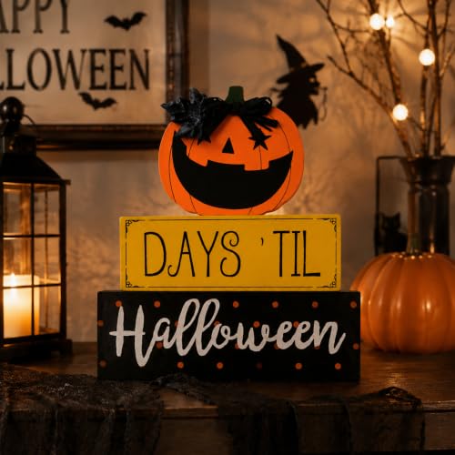 Halloween Indoor Decor Sign - Days 'Til Halloween Pumpkin Table Centerpiece
