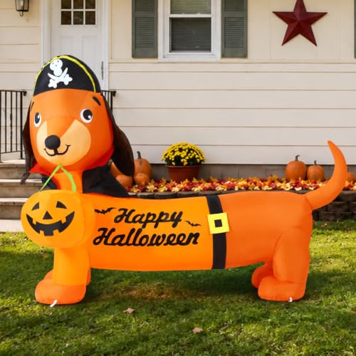 5 FT Halloween Inflatable Dog with LED Lights - Outdoor Yard Decorations