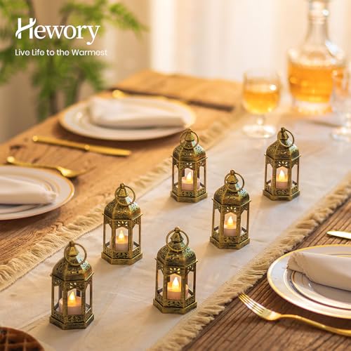 20PCS Gold Mini Lanterns for Party Decoration with Remote LED Candles - Variation of 20